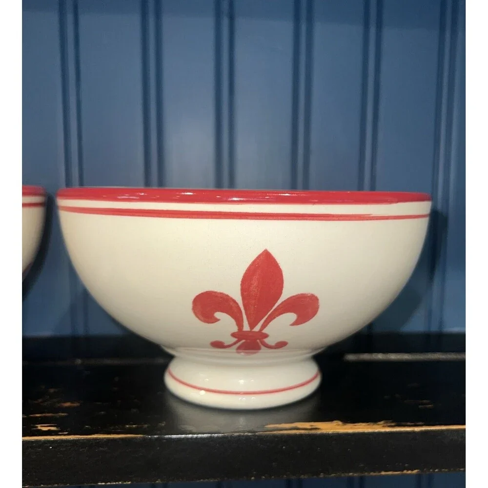(2) Williams Sonoma Fleur-de-lis  Red 6